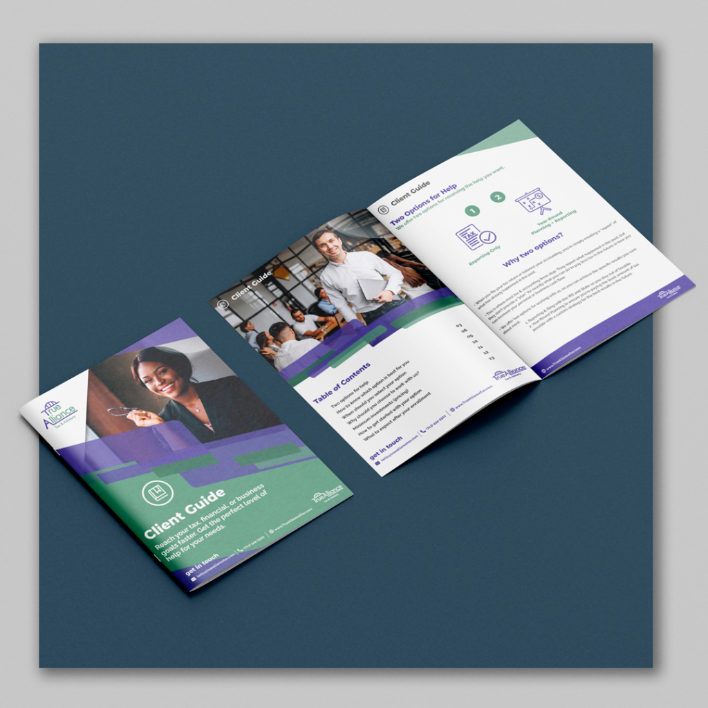 client guide, booklet, branded materials, brochure example