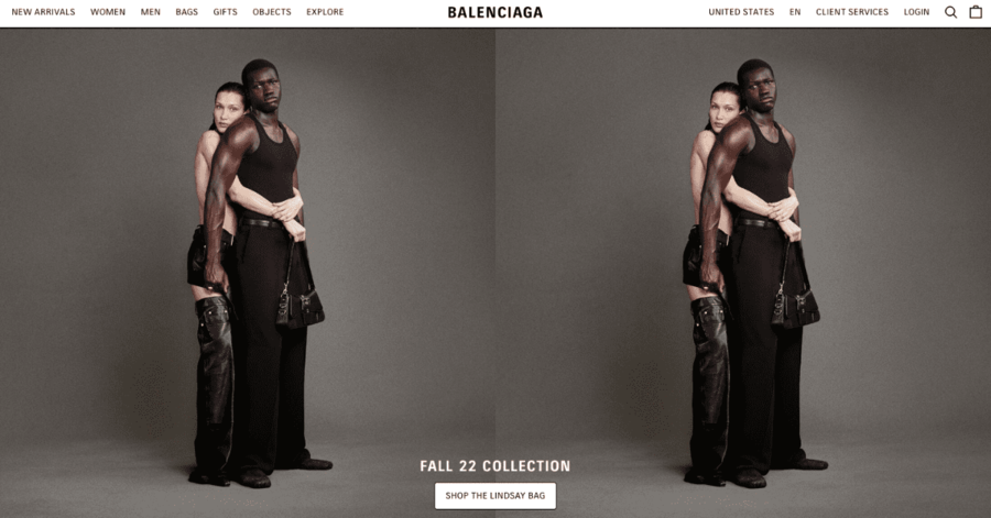 Balenciaga homepage