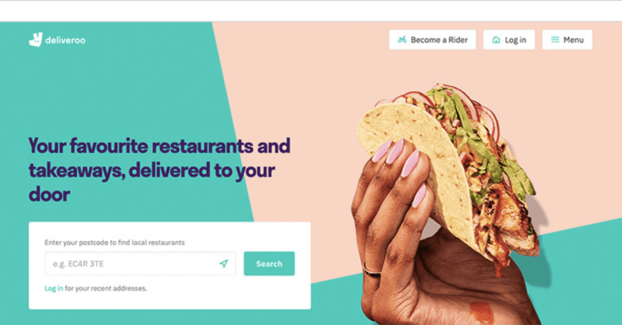 deliveroo homepage