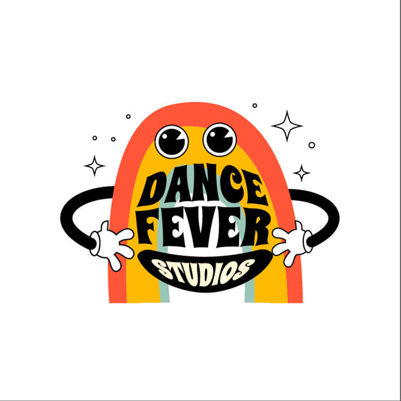 dancing logo example with rainbow