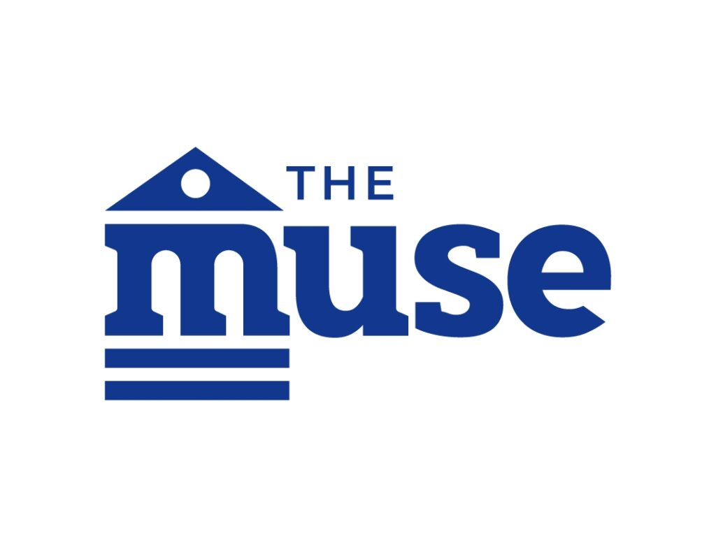 blue museum logo design