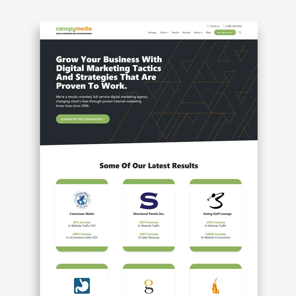 Canopy Media web design