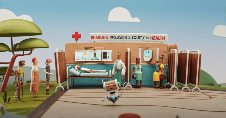 hospital setting with animated characters