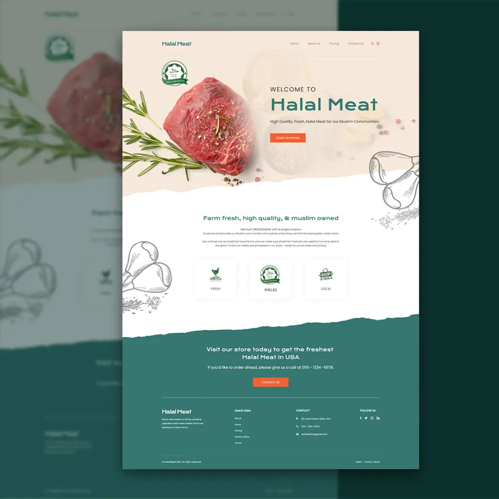 Halal Meat web design