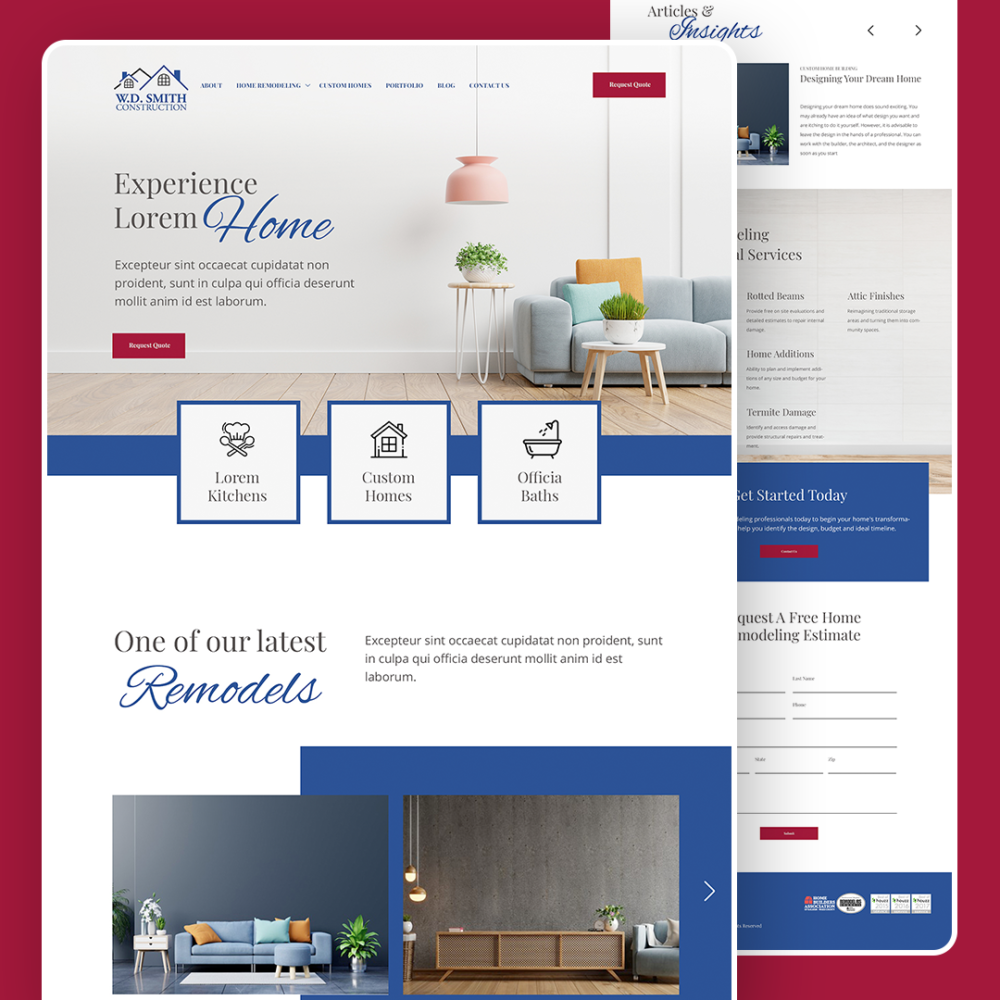 W.D Smith Construction web design