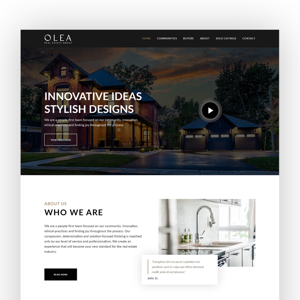 Olea Real Estate Group web design
