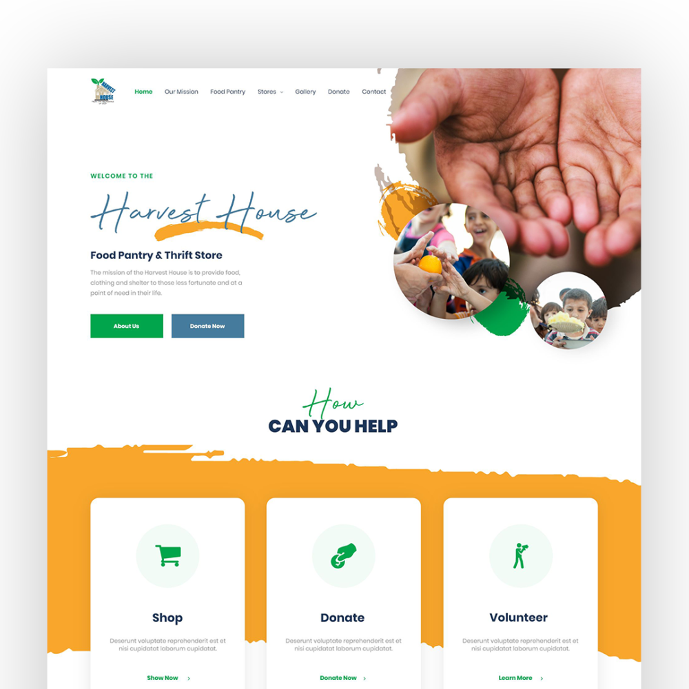 Harvest House web design