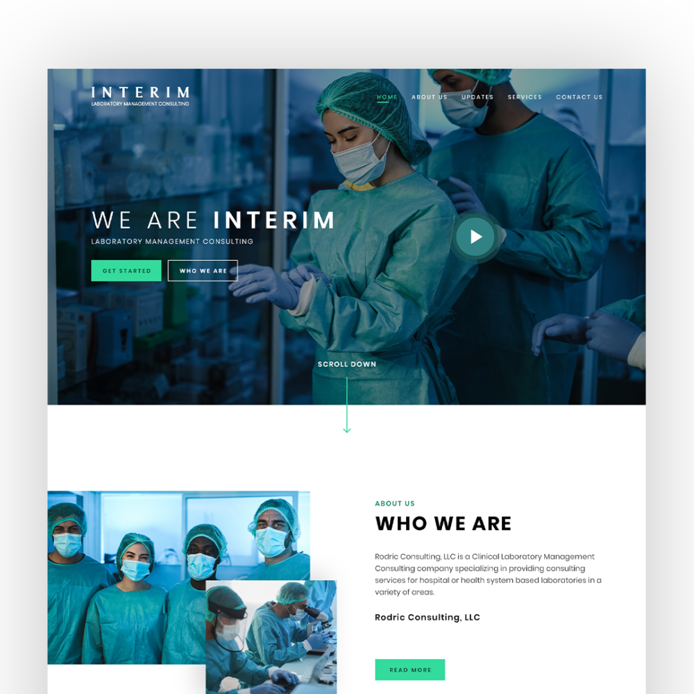 Interim Laboratory Management Consulting web design