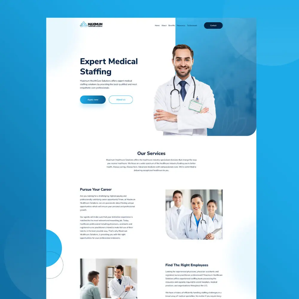 Maximum Healthcare web design - Unlimited Graphic Design Service