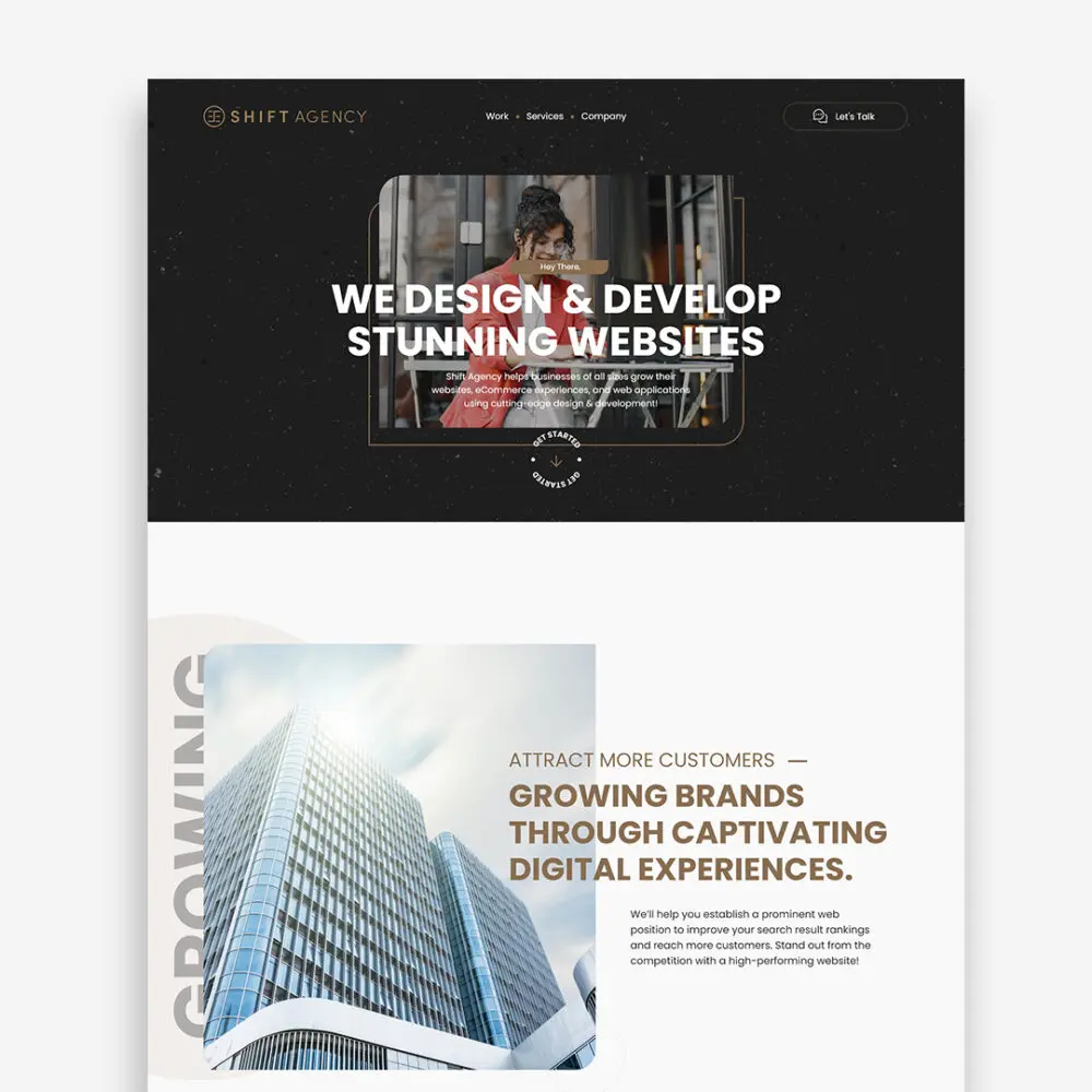 Shift Agency web desgin