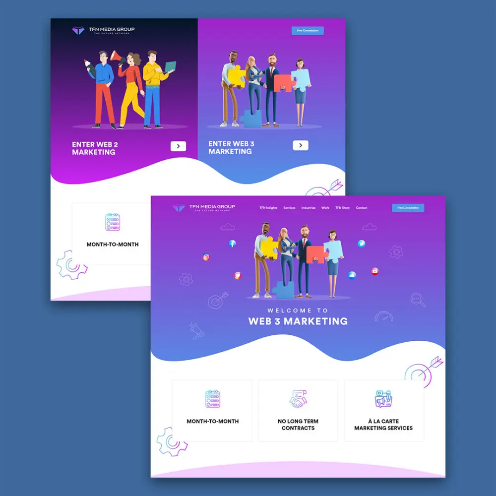 TFN Media Group Hero web design