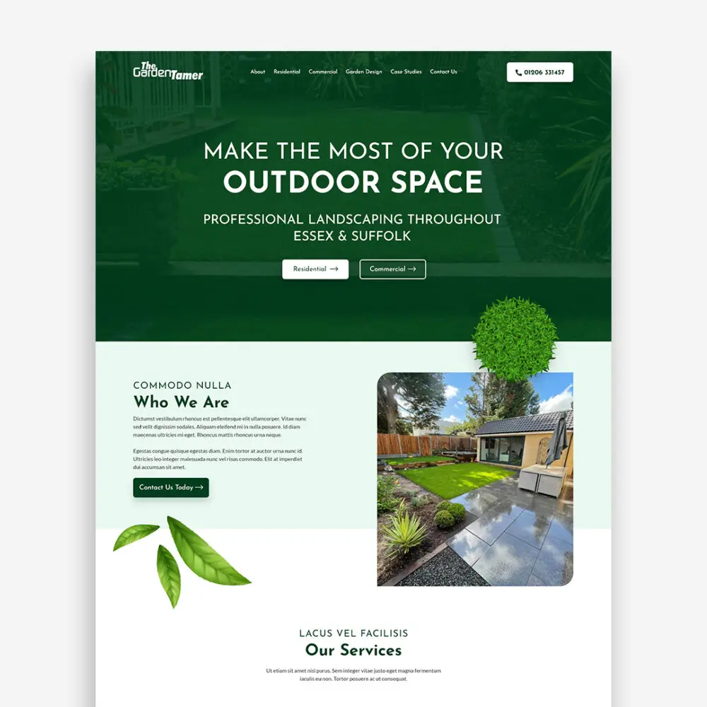 The Garden Tamer web design