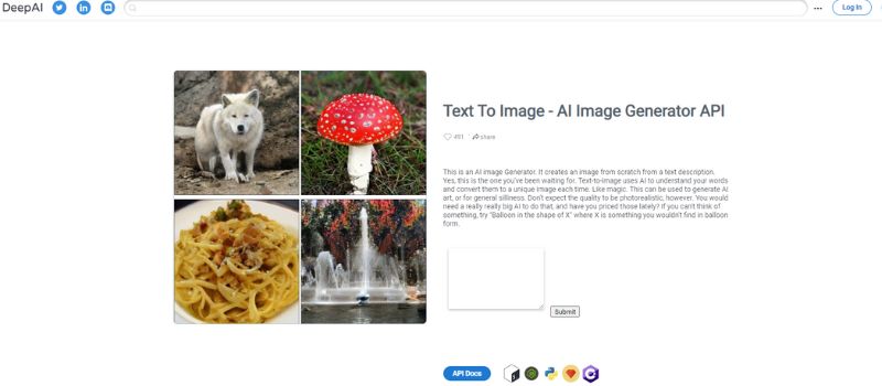 ai art creator deep AI API