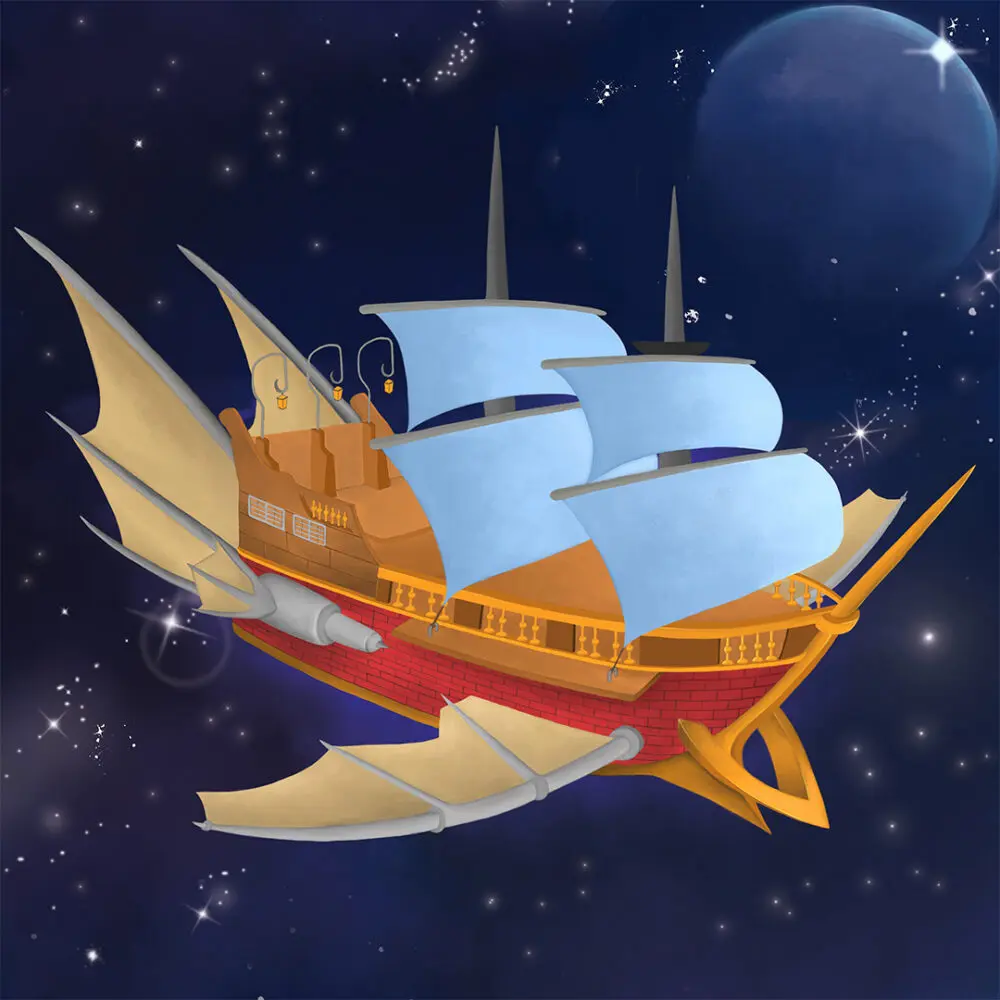 Illustration – Spaceship Retro Style