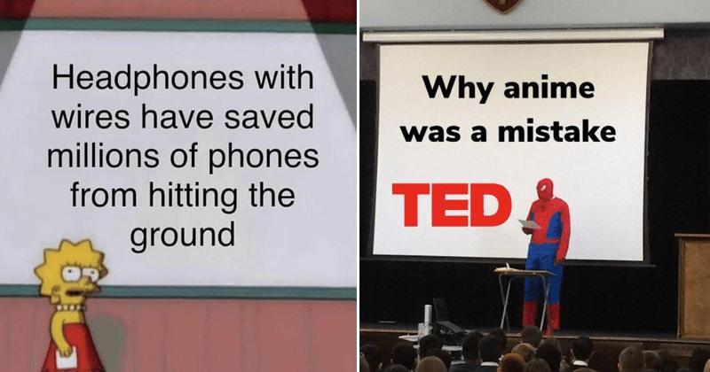 Two memes involving presentations