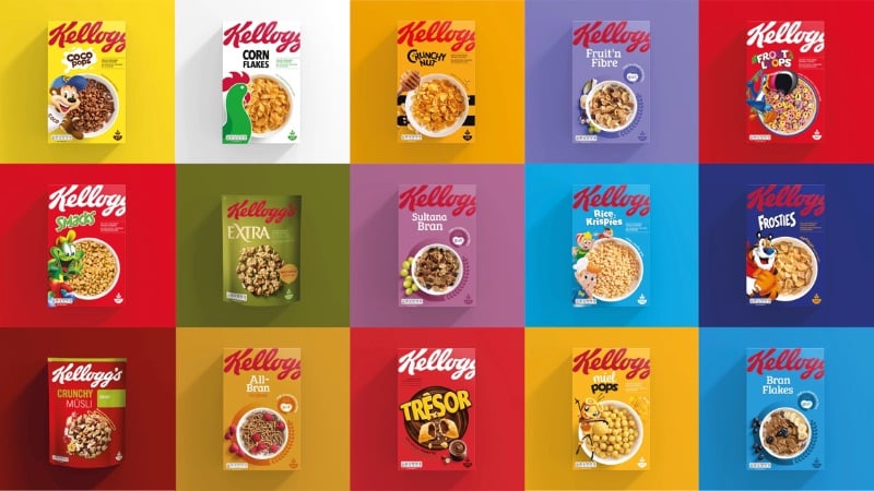 Kellogg's cereal box designs created by Landor