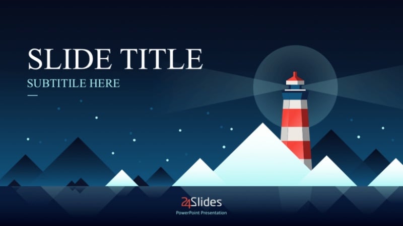 Lighthouse themed slideshow design by 24Slides
