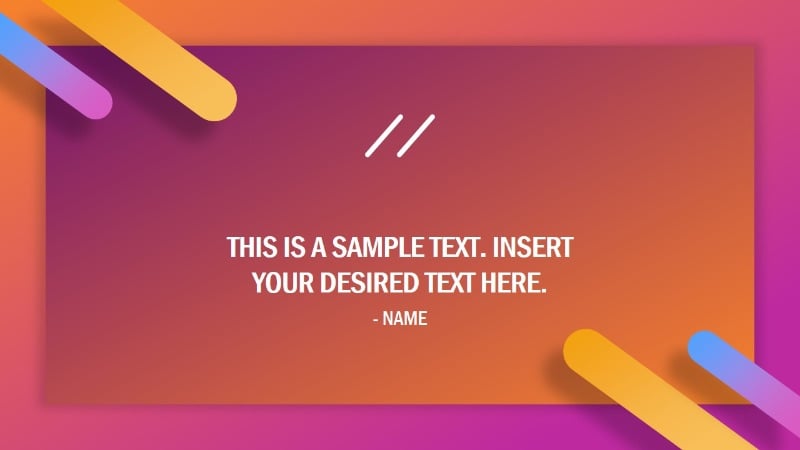 Colorful quote slide concept for presentations