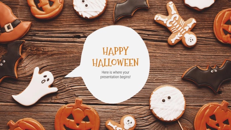 Halloween themed PowerPoint title slide