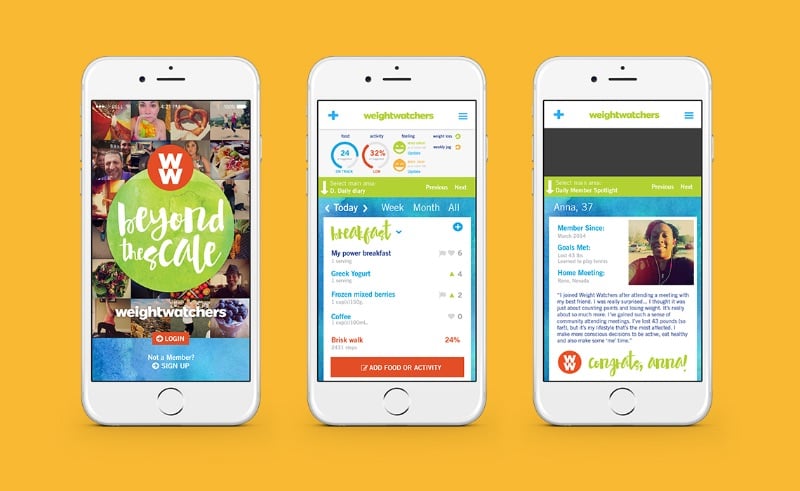 Weight Watchers app design by Starfish