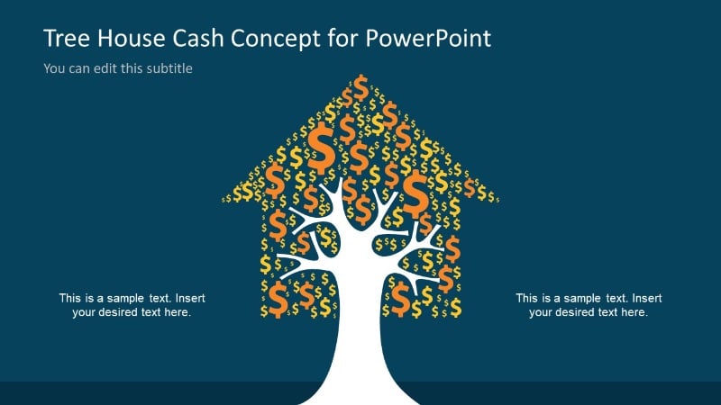 Presentation template with a money tree visual metaphor
