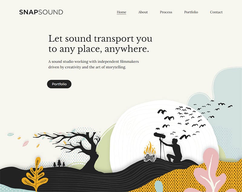 snapsound illustration website 