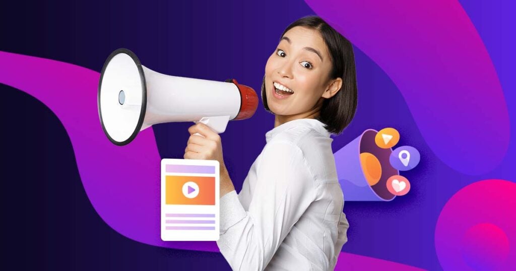 woman with megaphone