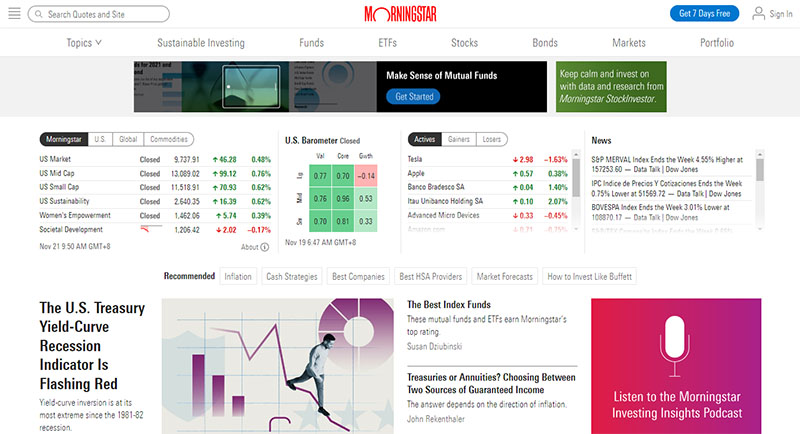 stock website example