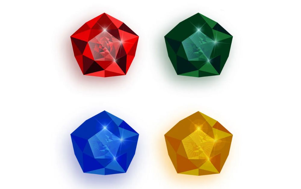 cool vector design of colorful gemstones