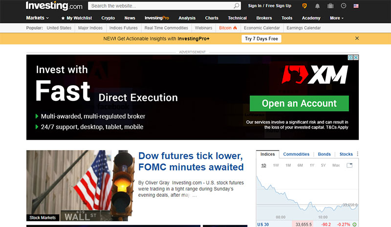 stock website example