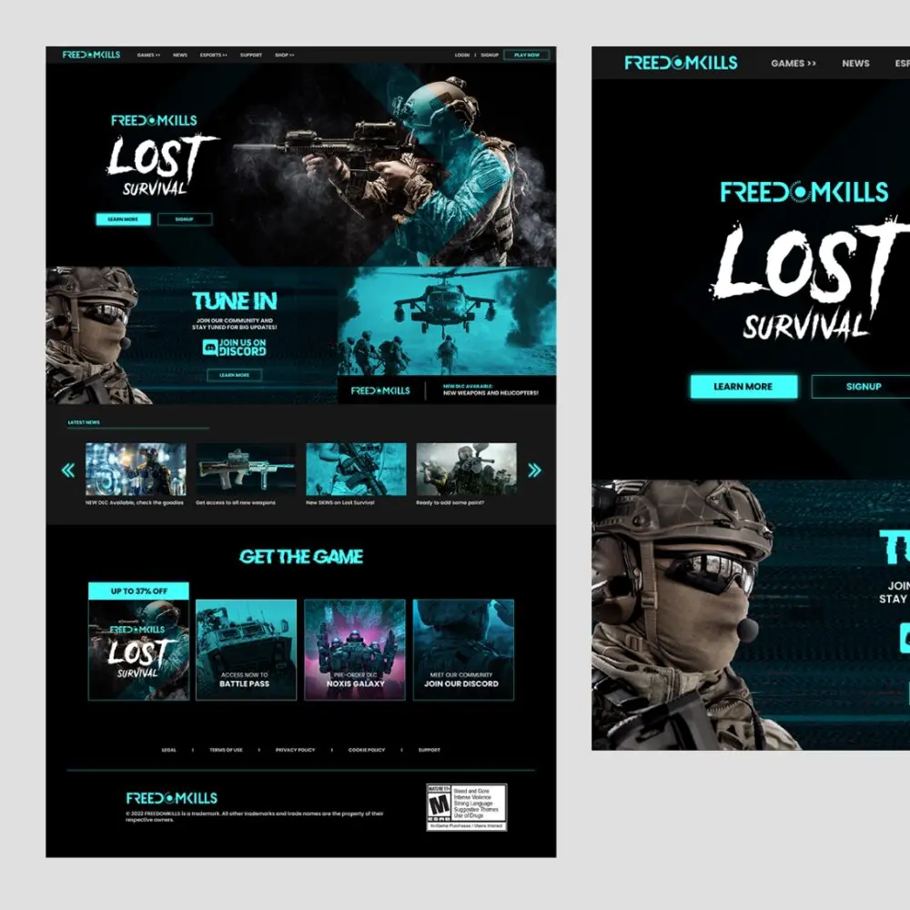 Freedom Kills Web Design