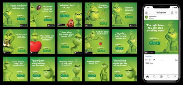 Photo of digital ads for the Grinch