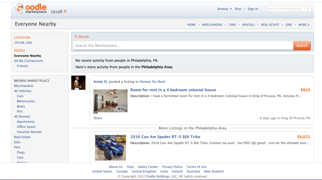 Screenshot of Oodle
