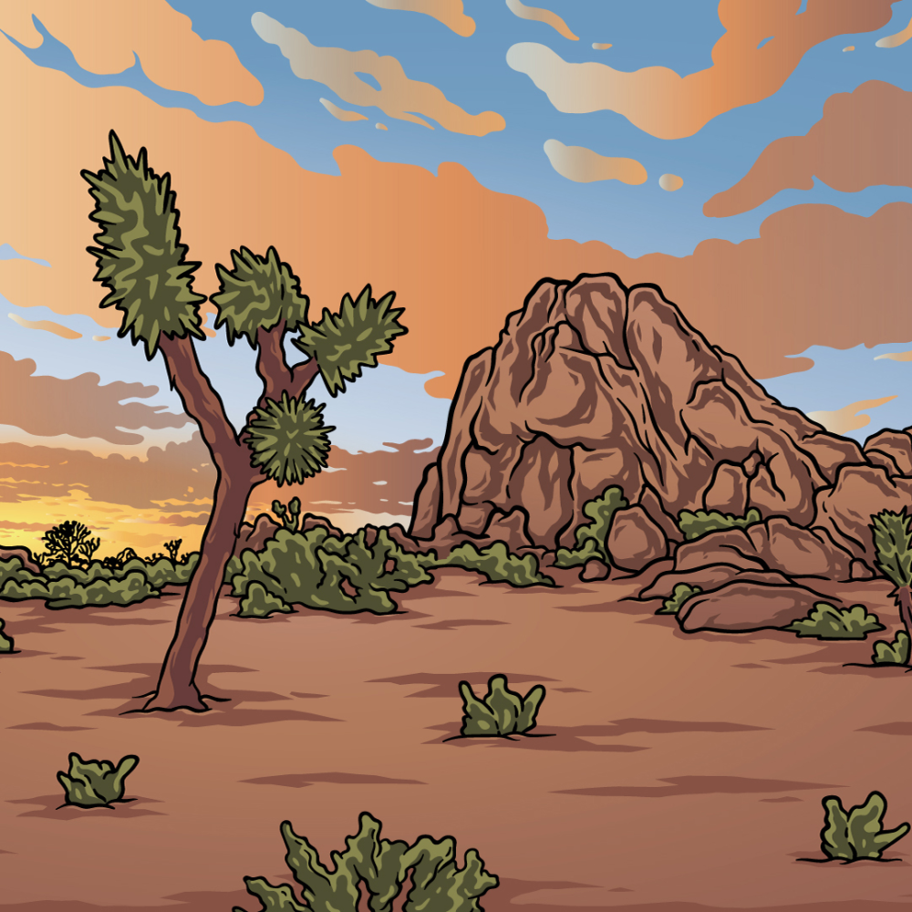 Illustration – Tree and Hill