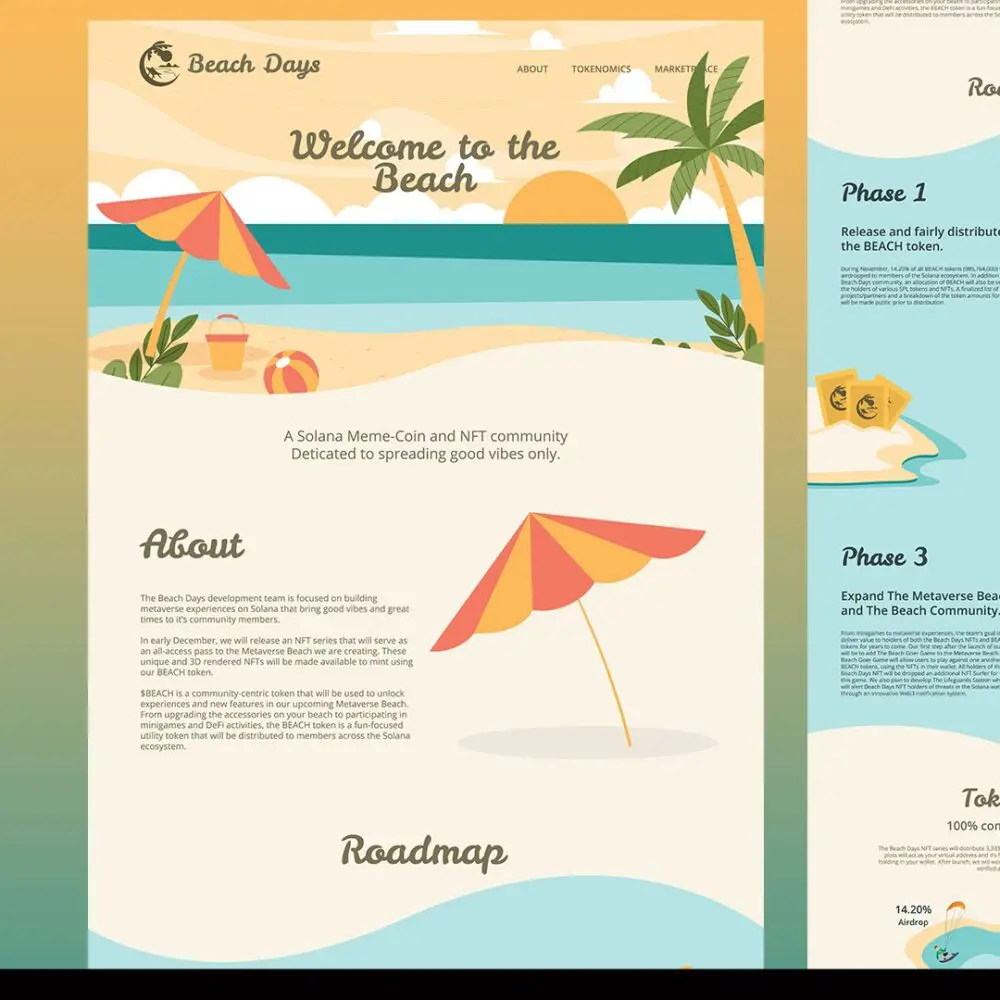 Beach Days web design