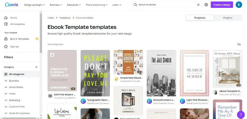 Canva ebook templates