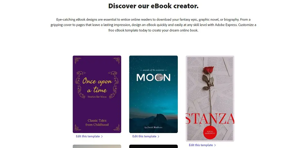 Adobe Express ebook templates 