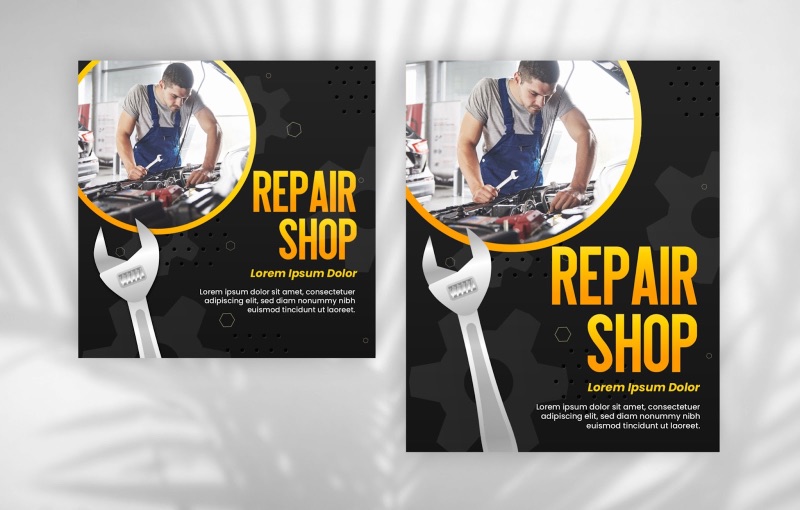 Mechanic services facebook advertising template