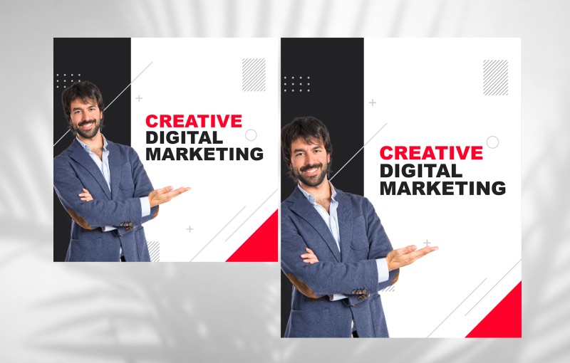 Digital marketing Facebook ad with minimal design