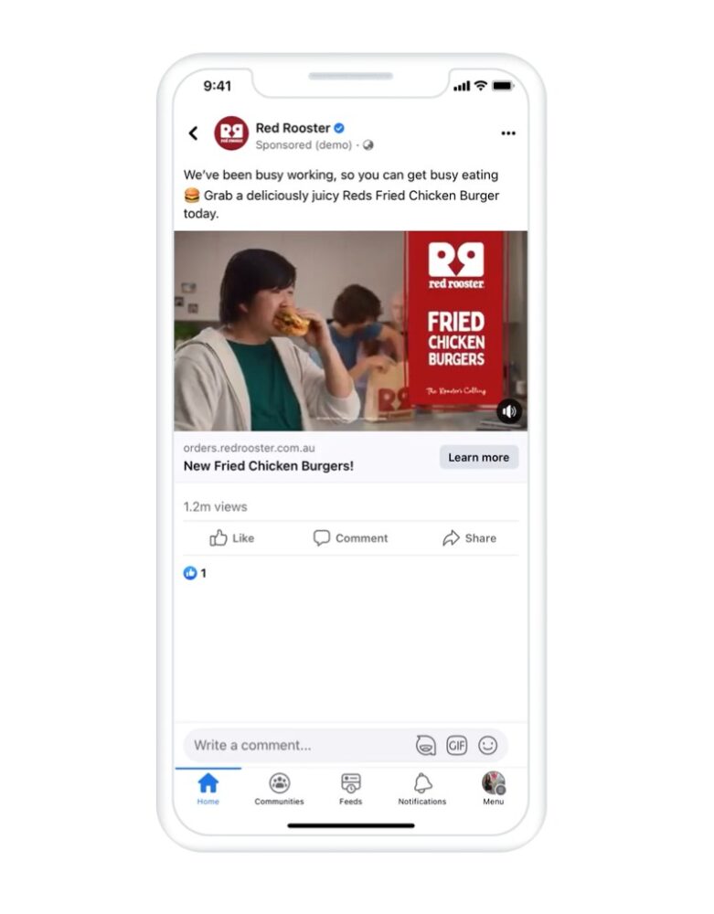 Facebook video ad example