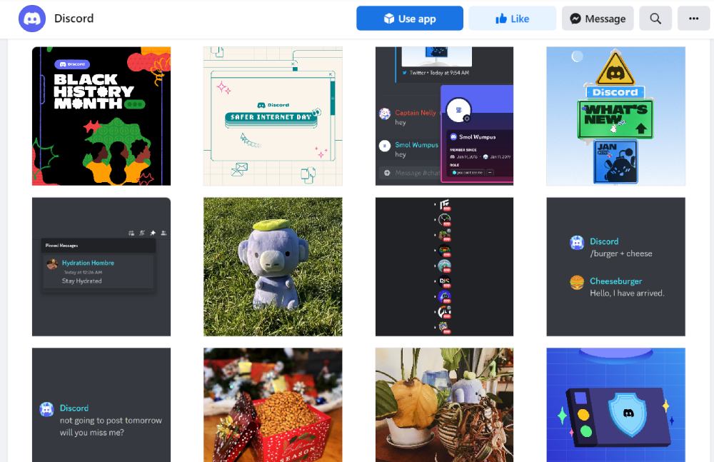 Facebook page design example
