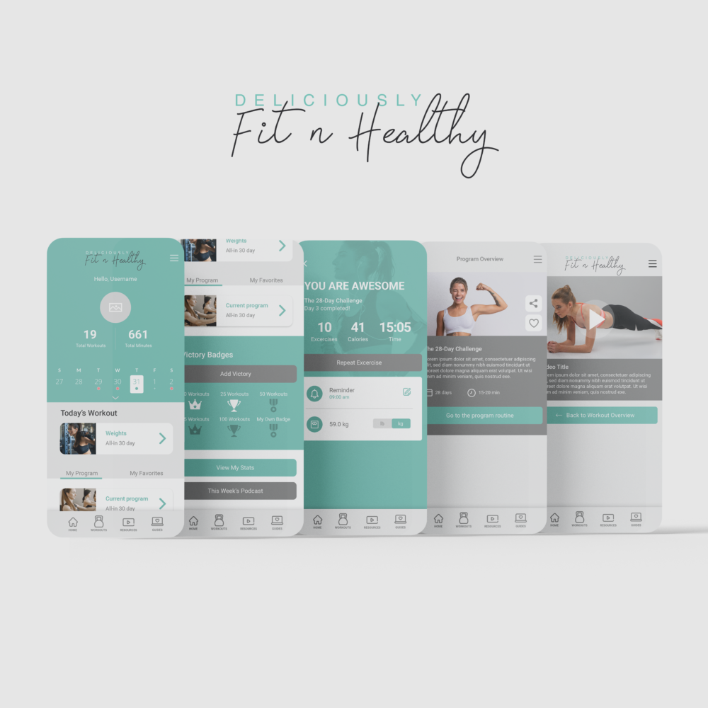 Fit and Healthy App Design