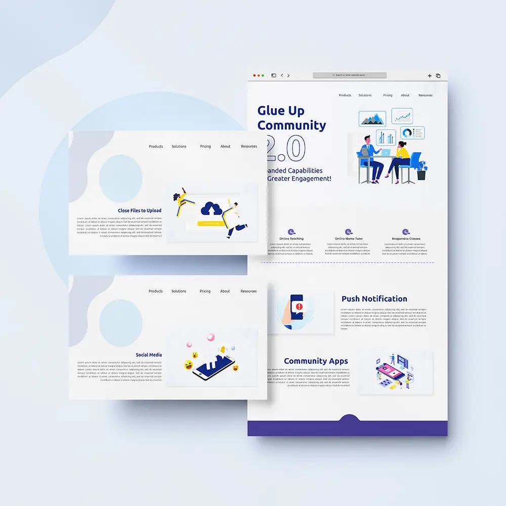 Glue up community UI/UX - Unlimited Graphic Design Service