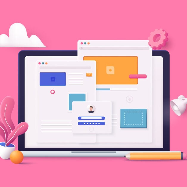multi-platform display mockup showing same image cropped differently for website, Instagram, and Facebook formats