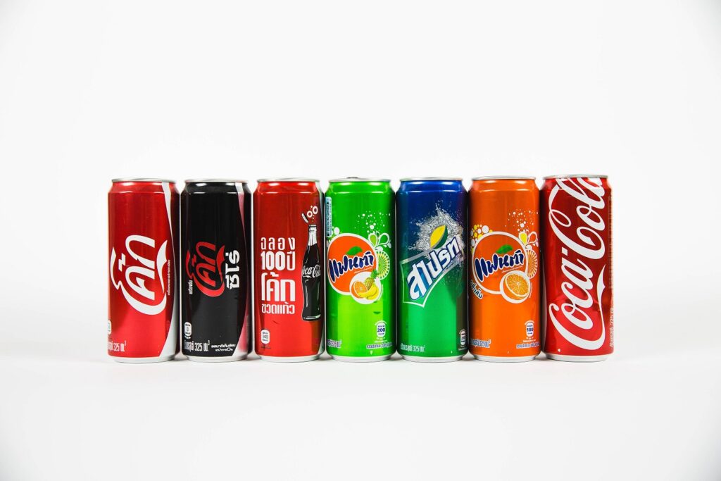 cans of soda from various sub brands