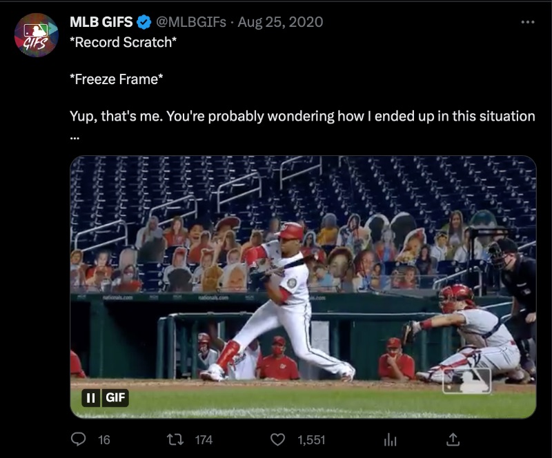 Baseball meme from MLB GIFs branded memes account