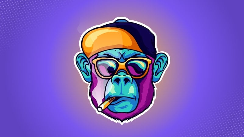 monkey with cigar mascot design 