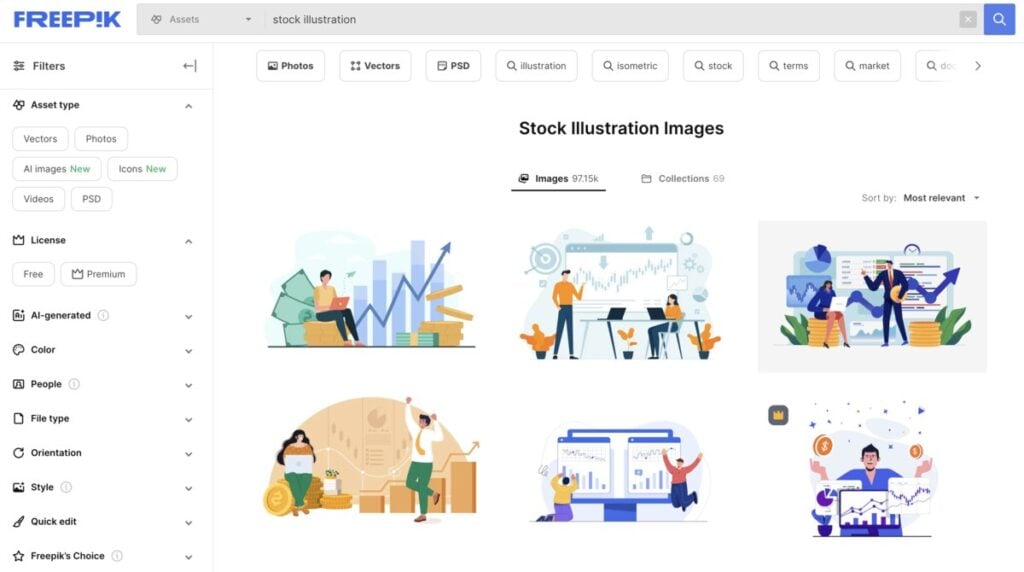 best stock illustration site homepage