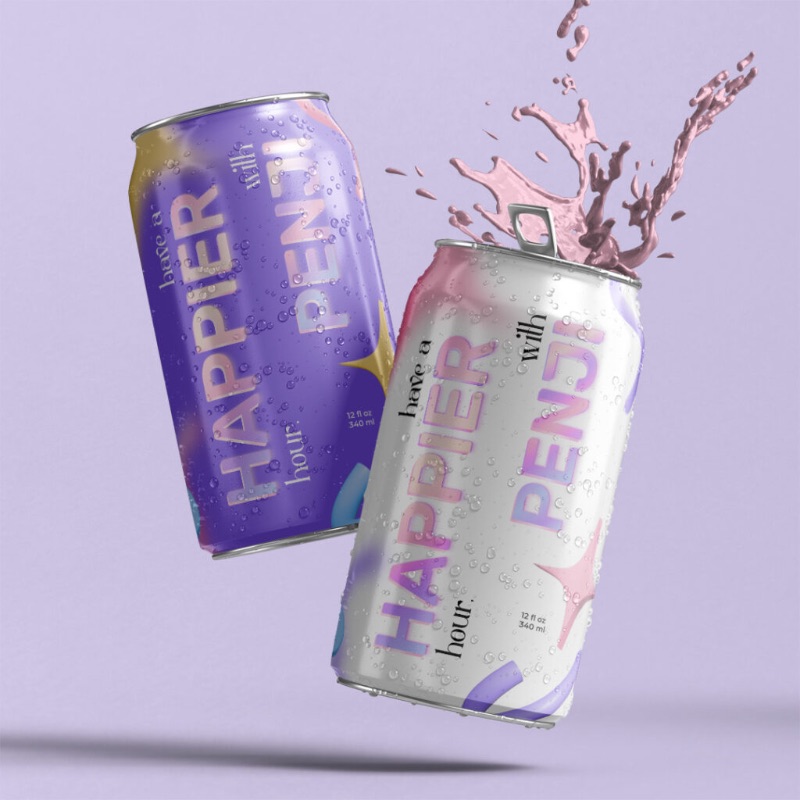 Beverage can custom packaging design by Penji