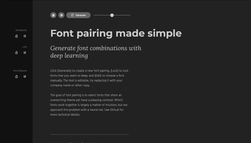 Fontjoy AI font pairing screenshot